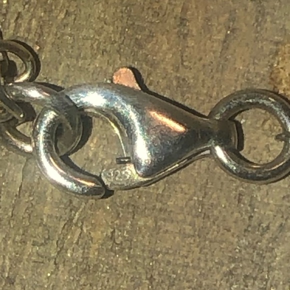 Vtg Sterling Baltic Amber Pear / Tear Drop Shape Stone Necklace 15” + 2” Ext - Picture 5 of 8